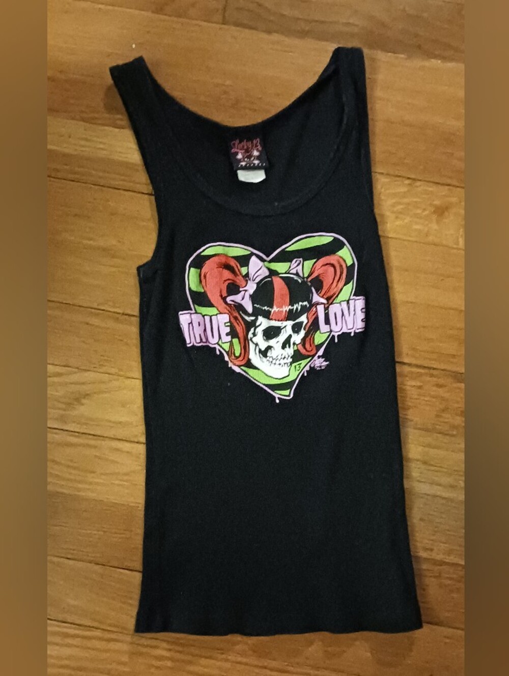 Lucky 13 Psycho Mujer True Love Skull Tank Top Vintage Y2K Mall Goth